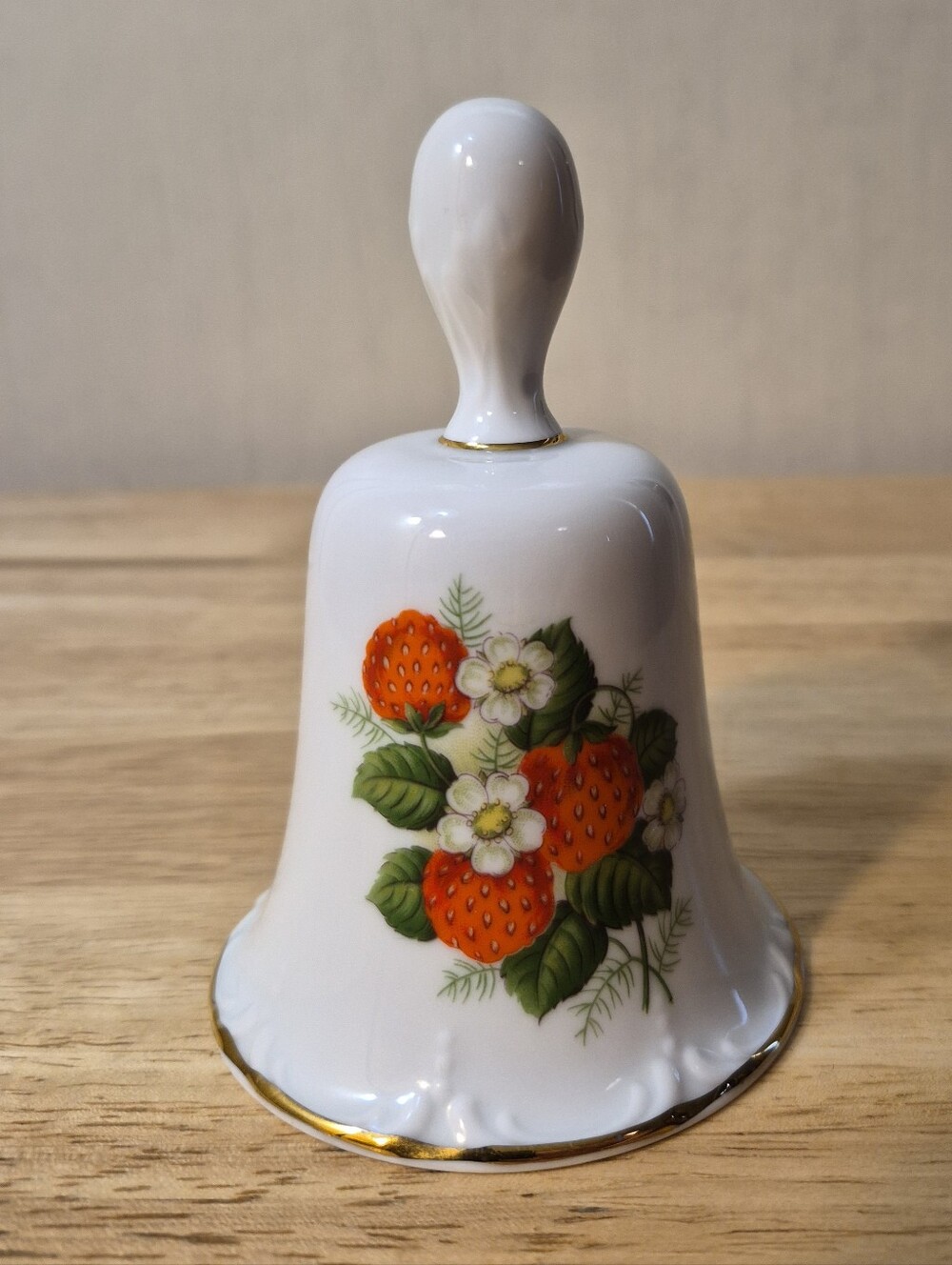 Vintage Golden Crown Porcelain Strawberry Bell